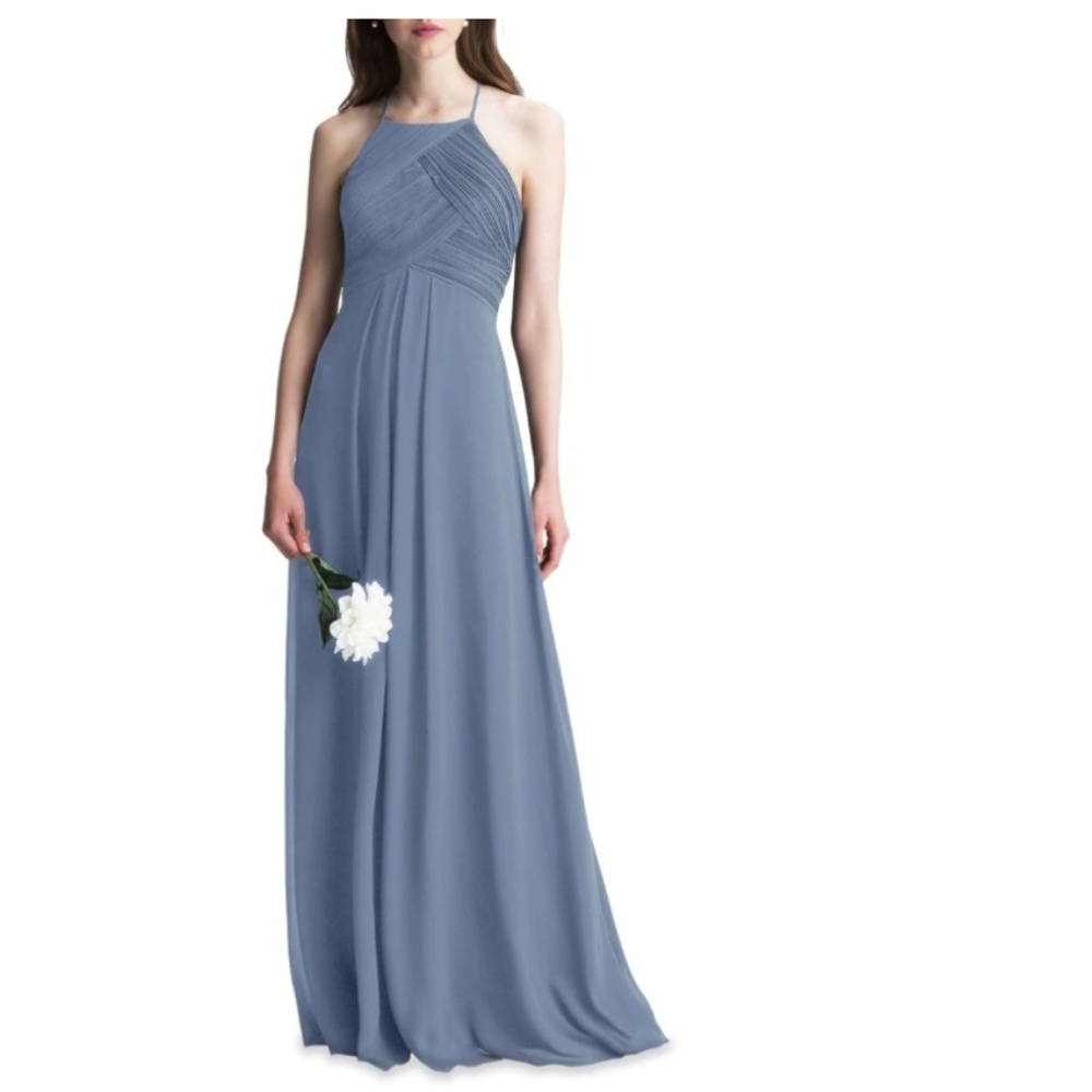 Bill Levkoff Gray Full Length Maxi Formal Dress